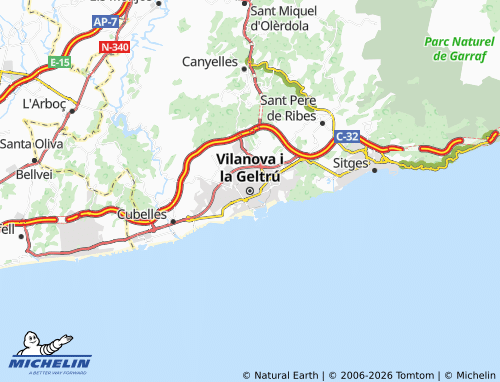 Carte MICHELIN Vilanova i la Geltrú - ViaMichelin