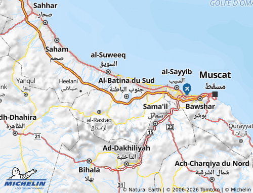 Mappa MICHELIN Shamal al-Batinah - ViaMichelin