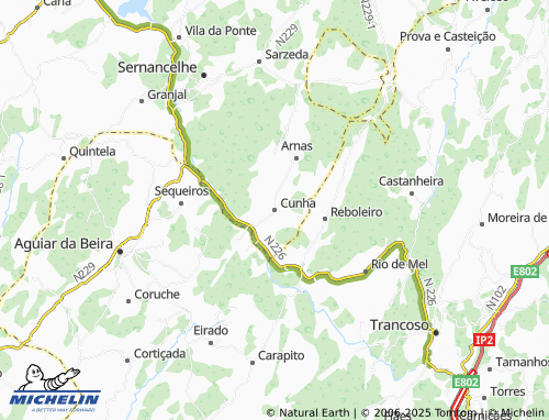 MICHELIN Cunha map - ViaMichelin