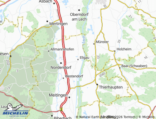 Mapa MICHELIN Ellgau - ViaMichelin