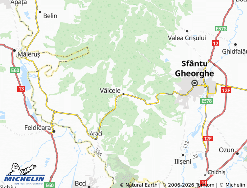 Mapa MICHELIN Vâlcele - ViaMichelin