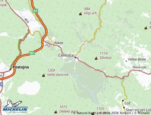 Mapa MICHELIN Cerknica - ViaMichelin