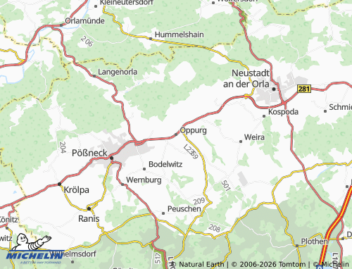Mappa MICHELIN Oppurg - ViaMichelin