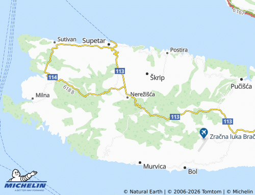 MICHELIN-Landkarte Nerežišća - ViaMichelin
