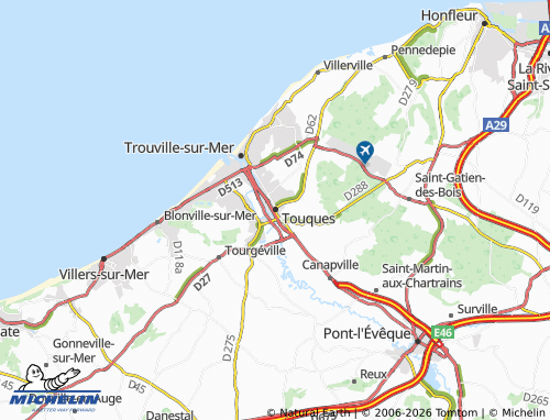 MICHELIN Touques map - ViaMichelin