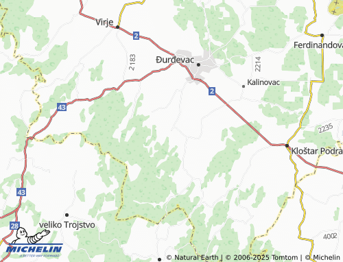 MICHELIN-Landkarte Čepelovac - ViaMichelin
