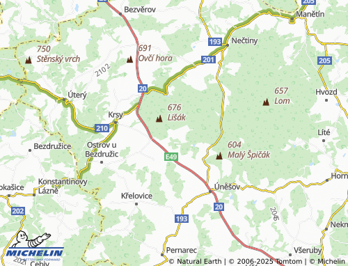 Mapa MICHELIN Vojtěšín - ViaMichelin