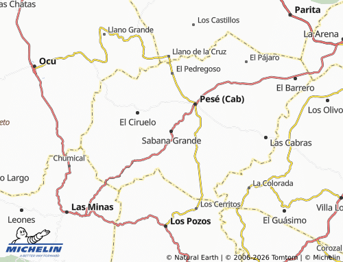 Mappa MICHELIN Sabana Grande - ViaMichelin