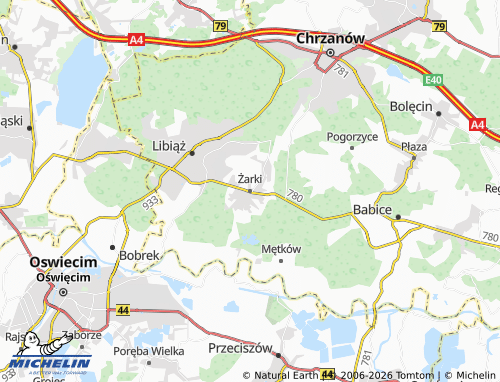 MICHELIN Żarki map - ViaMichelin