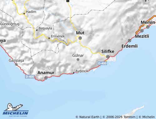 Mapa MICHELIN Gülnar - ViaMichelin