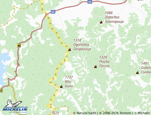 MICHELIN Gorna Melna map - ViaMichelin