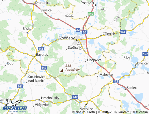 Kaart MICHELIN Chelčice - ViaMichelin