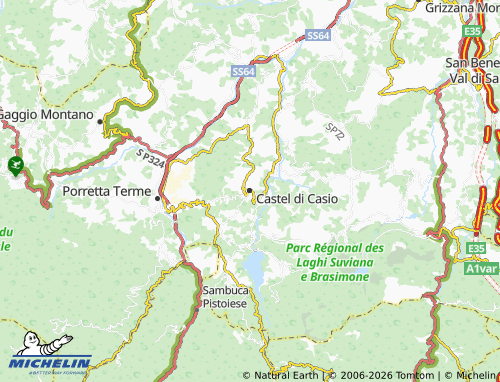 MICHELIN Castel di Casio map - ViaMichelin