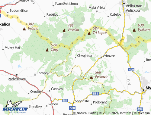Mapa MICHELIN Chvojnica - ViaMichelin