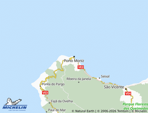 Mapa MICHELIN Porto Moniz - ViaMichelin