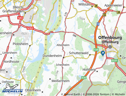 MICHELIN Altenheim map - ViaMichelin
