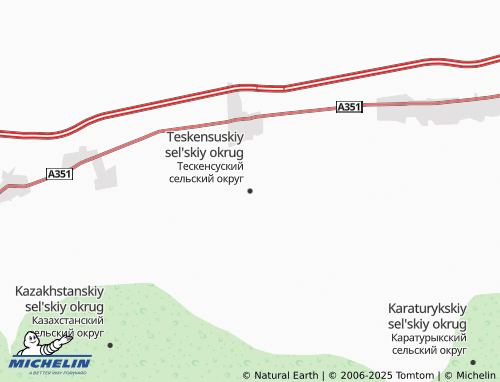 MICHELIN Teskensuskiy sel'skiy okrug map - ViaMichelin