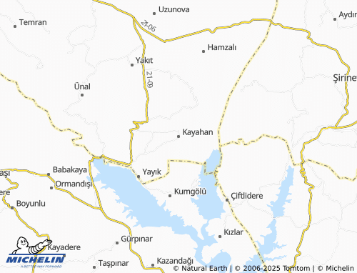 MICHELIN Kayahan map - ViaMichelin