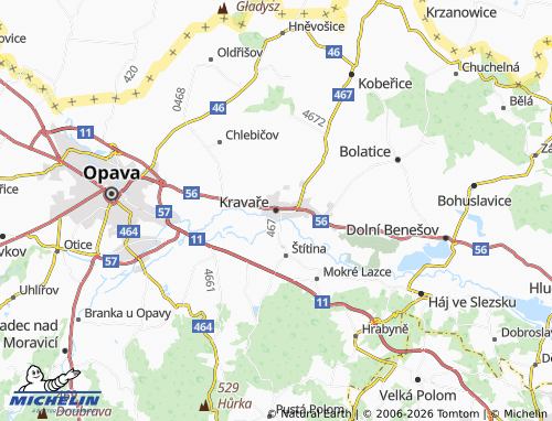 Mappa MICHELIN Kravaře - ViaMichelin