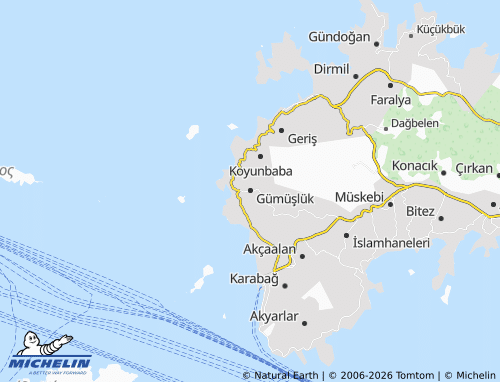 MICHELIN-Landkarte Gümüşlük - ViaMichelin