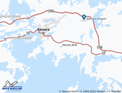 Carte MICHELIN Kenora 38 B - ViaMichelin