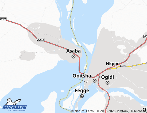 MICHELIN Asaba map - ViaMichelin
