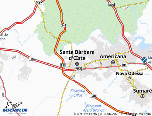 MICHELIN Colina Santa Bárbara map - ViaMichelin