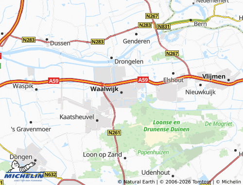 Kaart MICHELIN Waalwijk - ViaMichelin