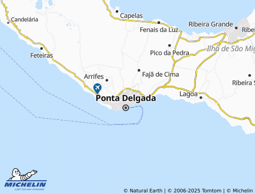MICHELIN Ponta Delgada (São Sebastião) map - ViaMichelin