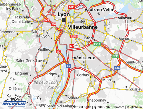 Carte MICHELIN Saint-Fons - ViaMichelin