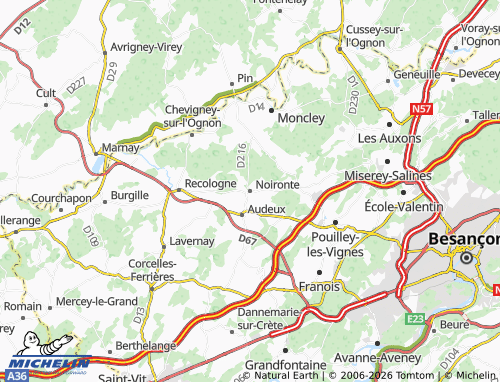Mappa MICHELIN Noironte - ViaMichelin