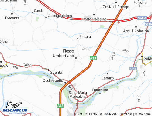 Mappa MICHELIN Fiesso Umbertiano - ViaMichelin