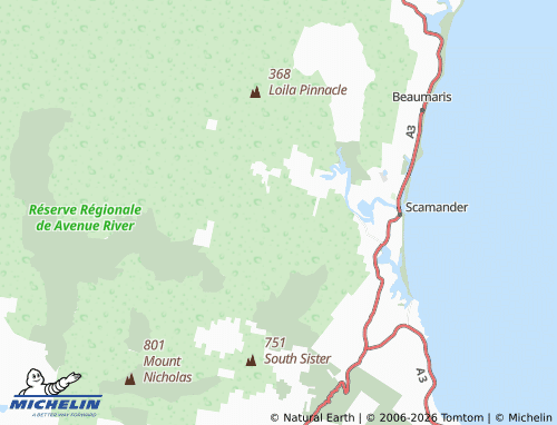 MICHELIN-Landkarte Upper Scamander - ViaMichelin