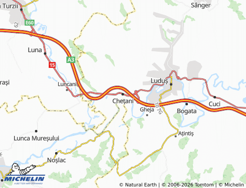 Kaart MICHELIN Chețani - ViaMichelin
