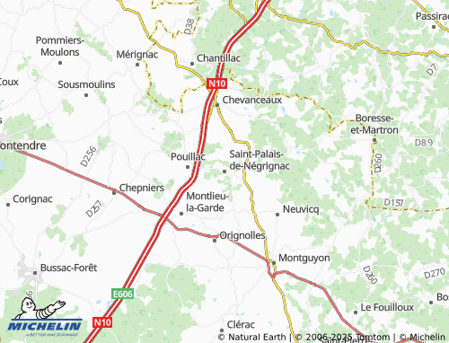 MICHELIN Saint-Palais-de-Négrignac map - ViaMichelin