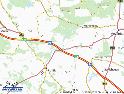 MICHELIN Telschow map - ViaMichelin