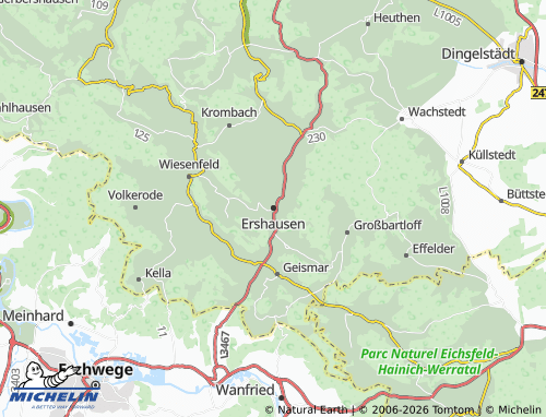 Mappa MICHELIN Ershausen - ViaMichelin