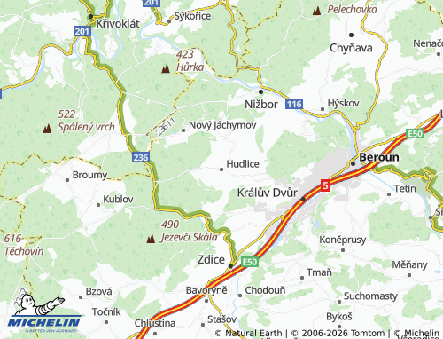 Mappa MICHELIN Hudlice - ViaMichelin