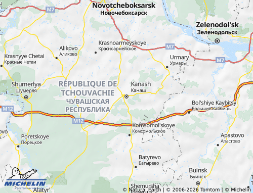MICHELIN-Landkarte Kanashski Rajon - ViaMichelin