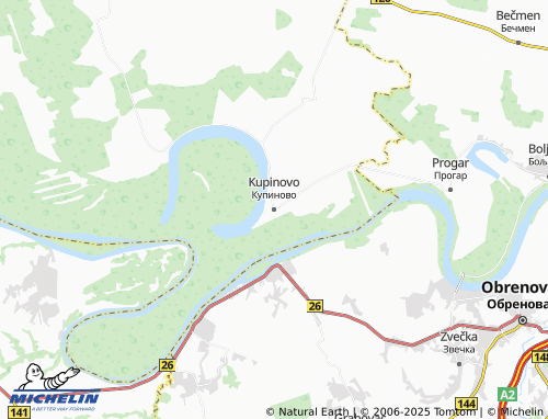 MICHELIN Kupinovo map - ViaMichelin