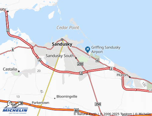 MICHELIN Sandusky South map - ViaMichelin