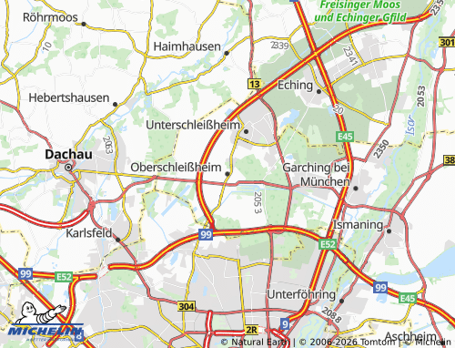 MICHELIN-Landkarte Oberschleißheim - ViaMichelin