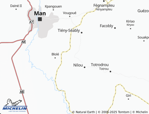 MICHELIN Trokparu map - ViaMichelin