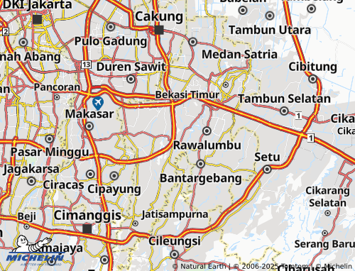MICHELIN Jatiasih map - ViaMichelin