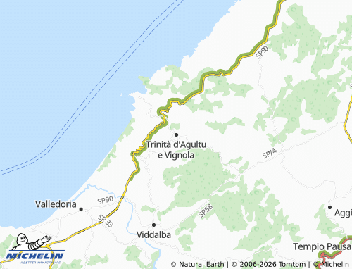 Carte MICHELIN Trinità d'Agultu e Vignola - ViaMichelin