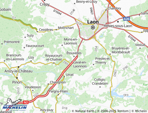 Mapa MICHELIN Étouvelles - ViaMichelin