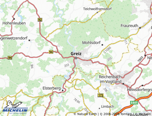 MICHELIN Greiz map - ViaMichelin