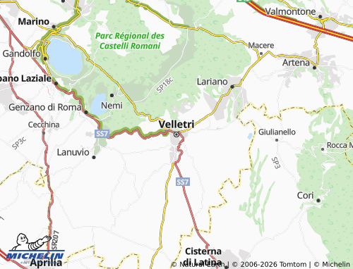 MICHELIN-Landkarte Velletri - ViaMichelin