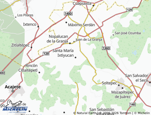 Mappa MICHELIN Santa María Ixtiyucan - ViaMichelin