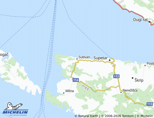 MICHELIN-Landkarte Sutivan - ViaMichelin